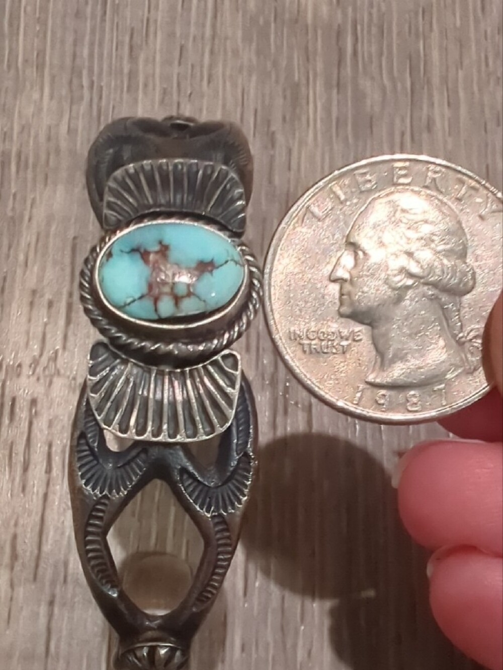 Navajo Golden Hills Turquoise Sterling Silver Cuff Bracelet - Picture 14 of 16